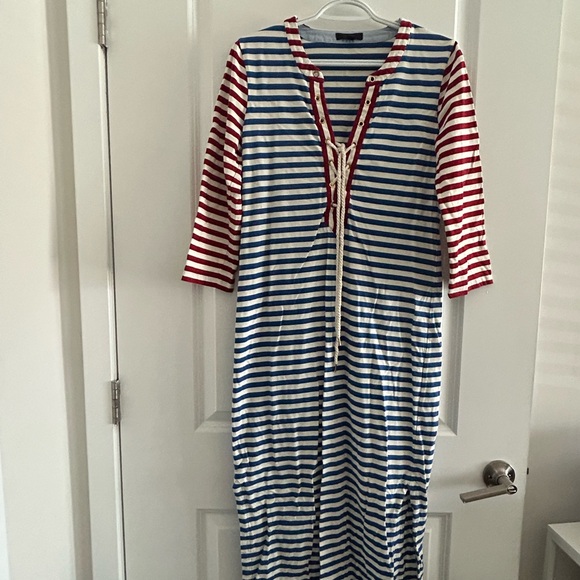 🔻 J.CREW • Women’s Maxi Nautical Dress • Small • Red,White, Blue • - Picture 2 of 7